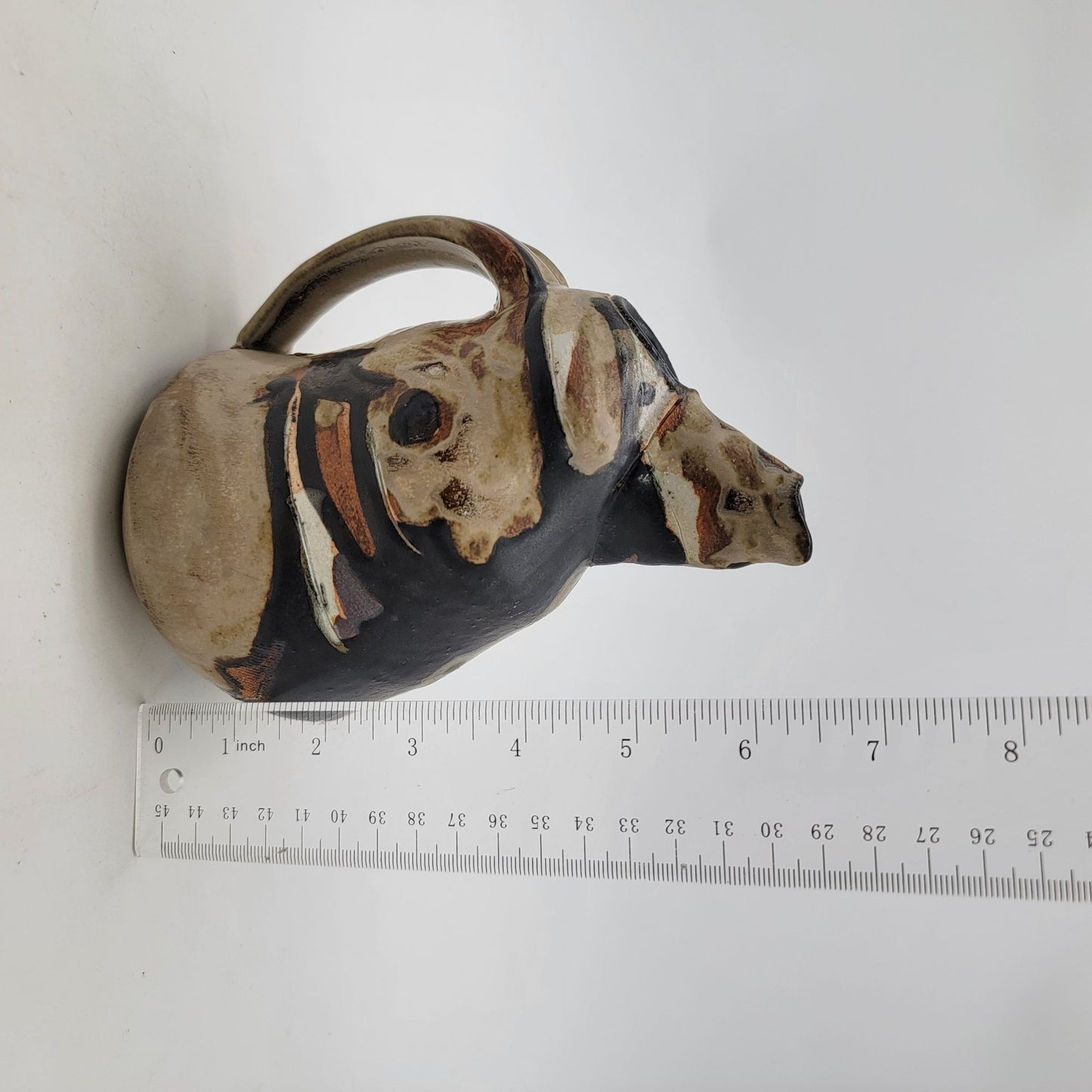 Quirky Abstract Matte Glaze Art Pottery Stoneware Pitcher