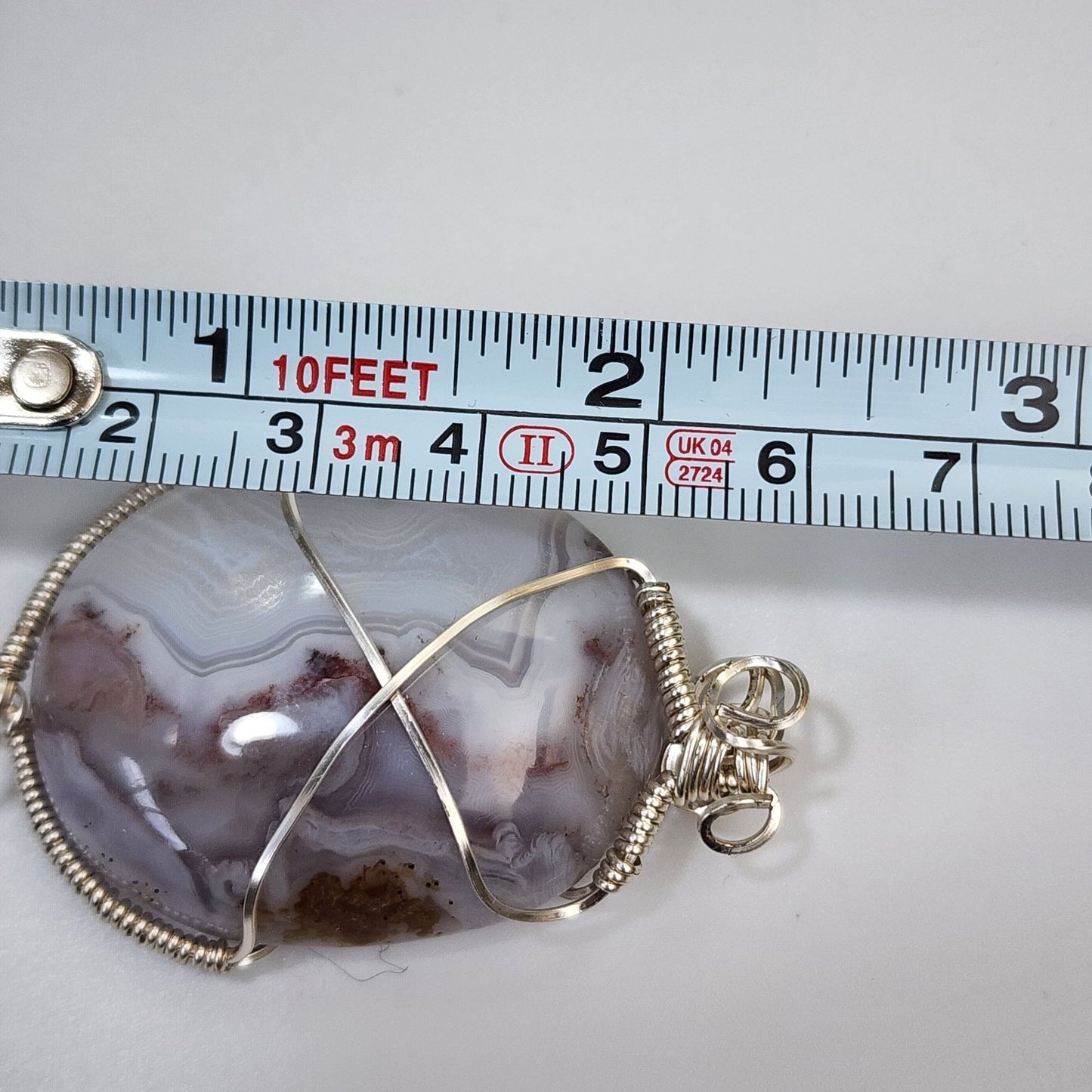 Artisan Wire Wrapped Crazy Lace Agate Pendant