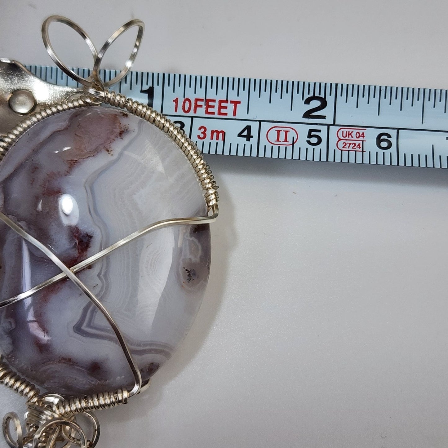 Artisan Wire Wrapped Crazy Lace Agate Pendant