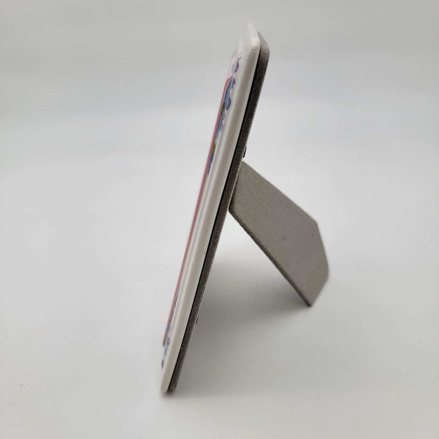 Vintage Porcelain Pansy Flowers Picture Frame