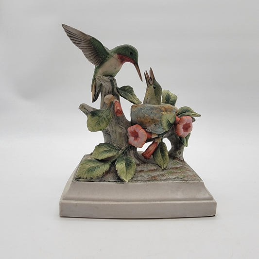 Andrea By Sadek Ruby-Throated Hummingbird Porcelain Figurine