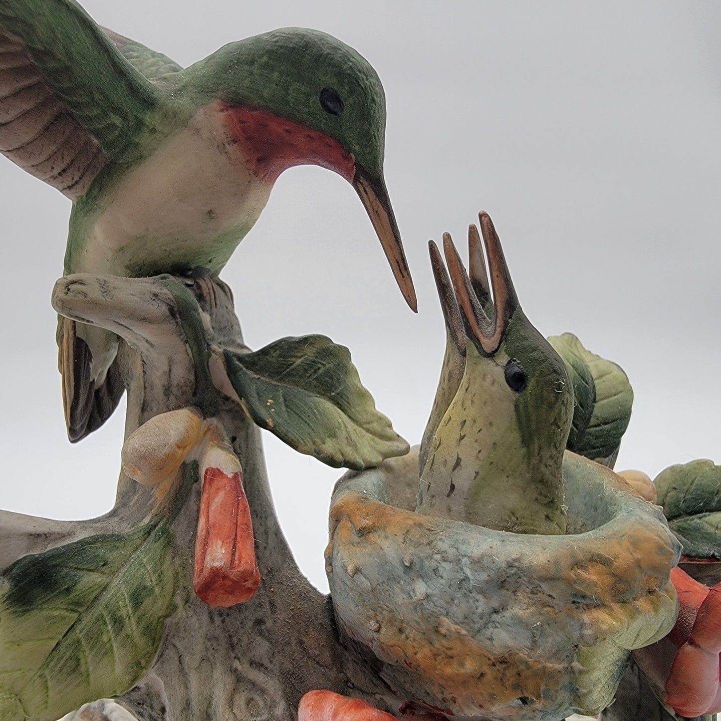 Andrea By Sadek Ruby-Throated Hummingbird Porcelain Figurine