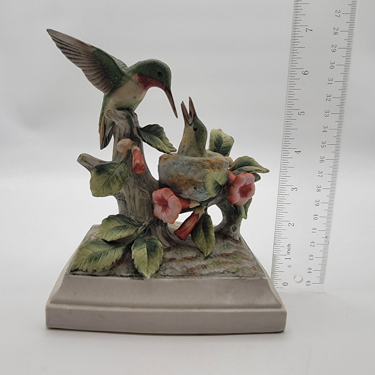 Andrea By Sadek Ruby-Throated Hummingbird Porcelain Figurine