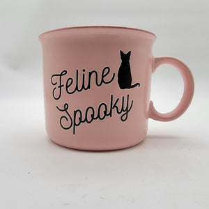Cobwebs & Cauldrons Feline Spooky Pink Cat Oversized Mug