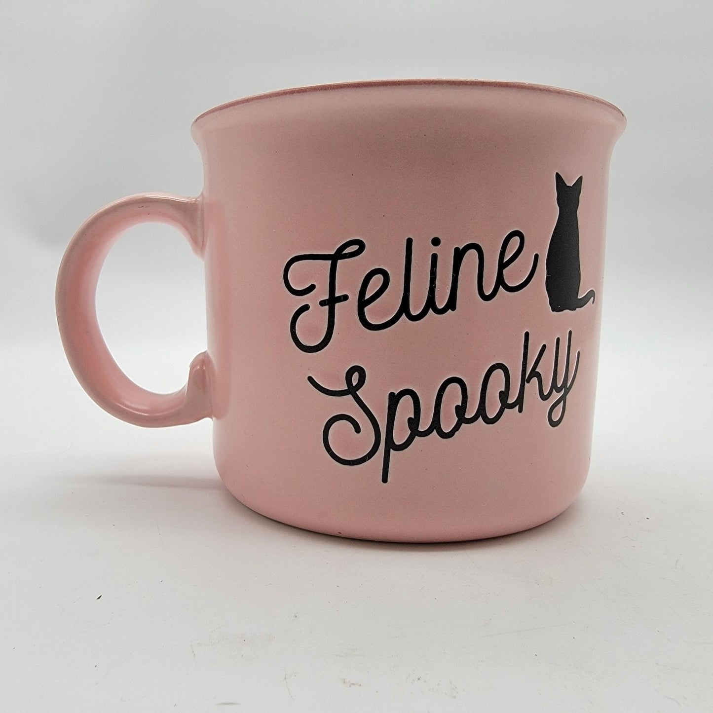 Cobwebs & Cauldrons Feline Spooky Pink Cat Oversized Mug