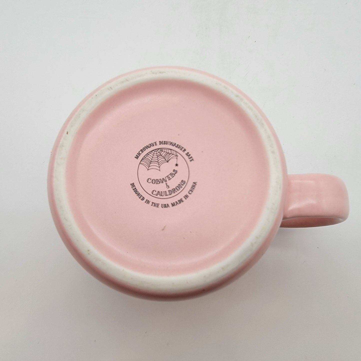 Cobwebs & Cauldrons Feline Spooky Pink Cat Oversized Mug