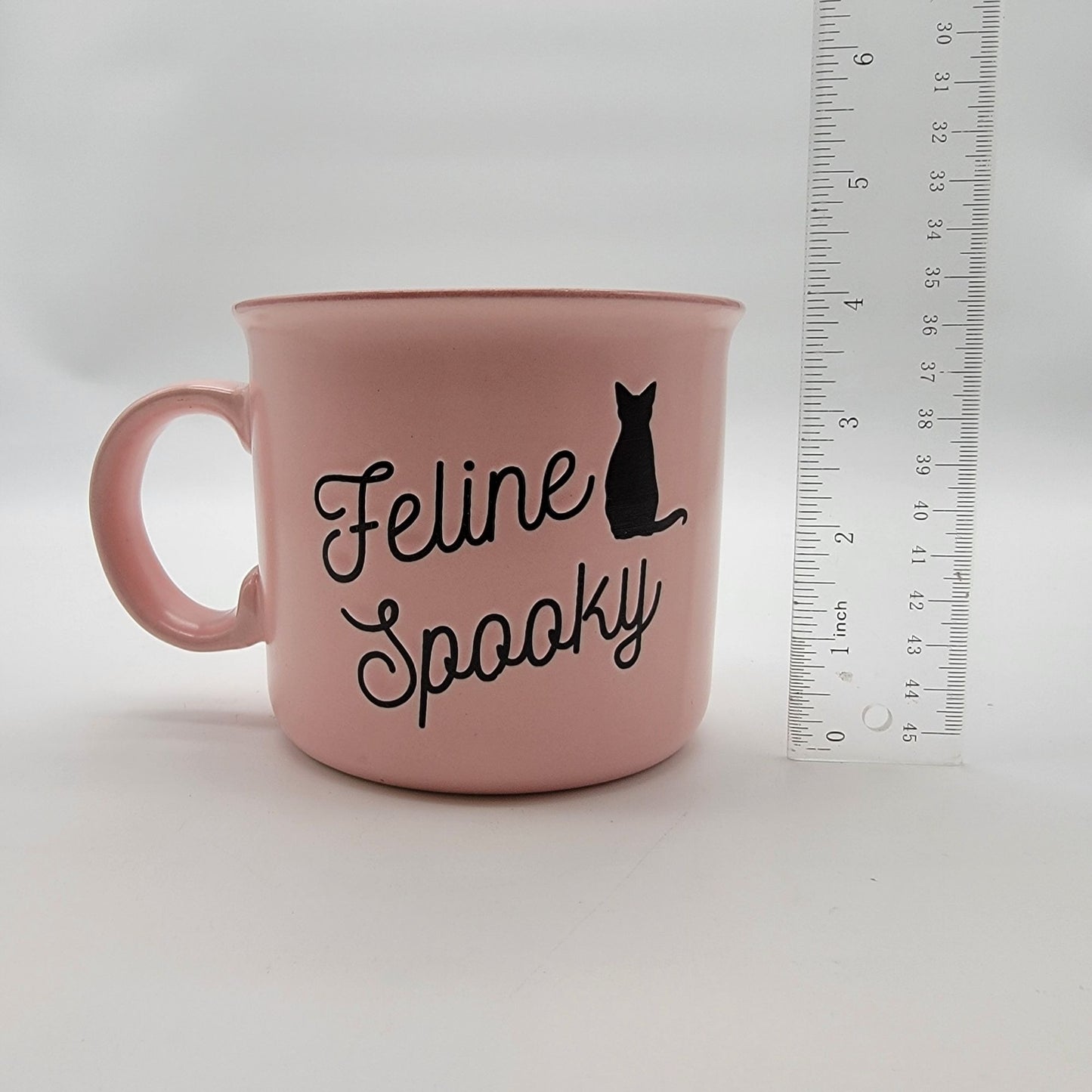 Cobwebs & Cauldrons Feline Spooky Pink Cat Oversized Mug