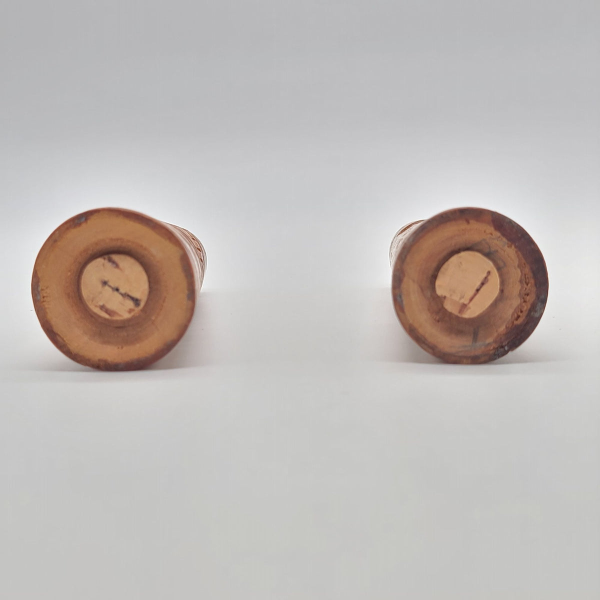 Mid-Century Carved Wooden Tiki Moai Salt & Pepper Shakers Set