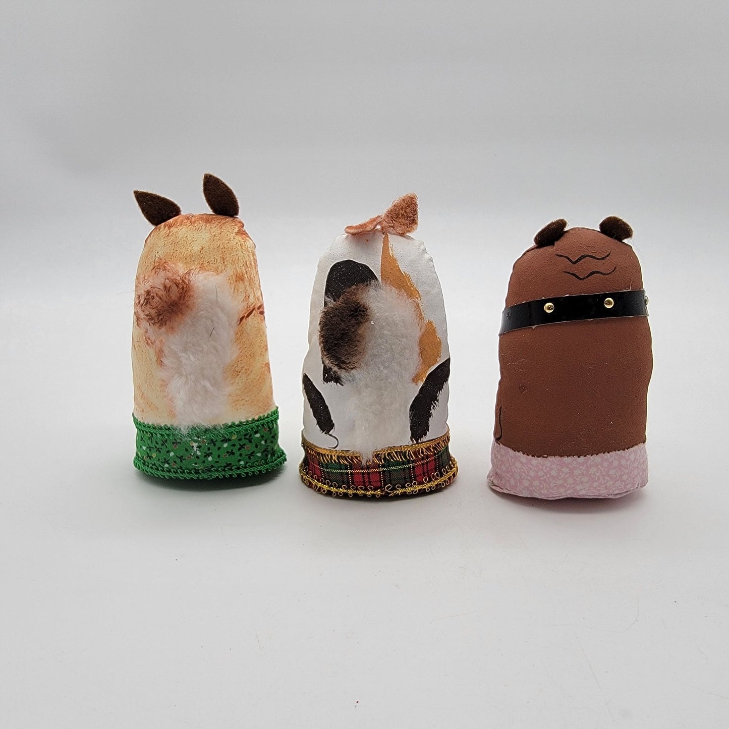 Fabric Dog Figurines Set Of 3