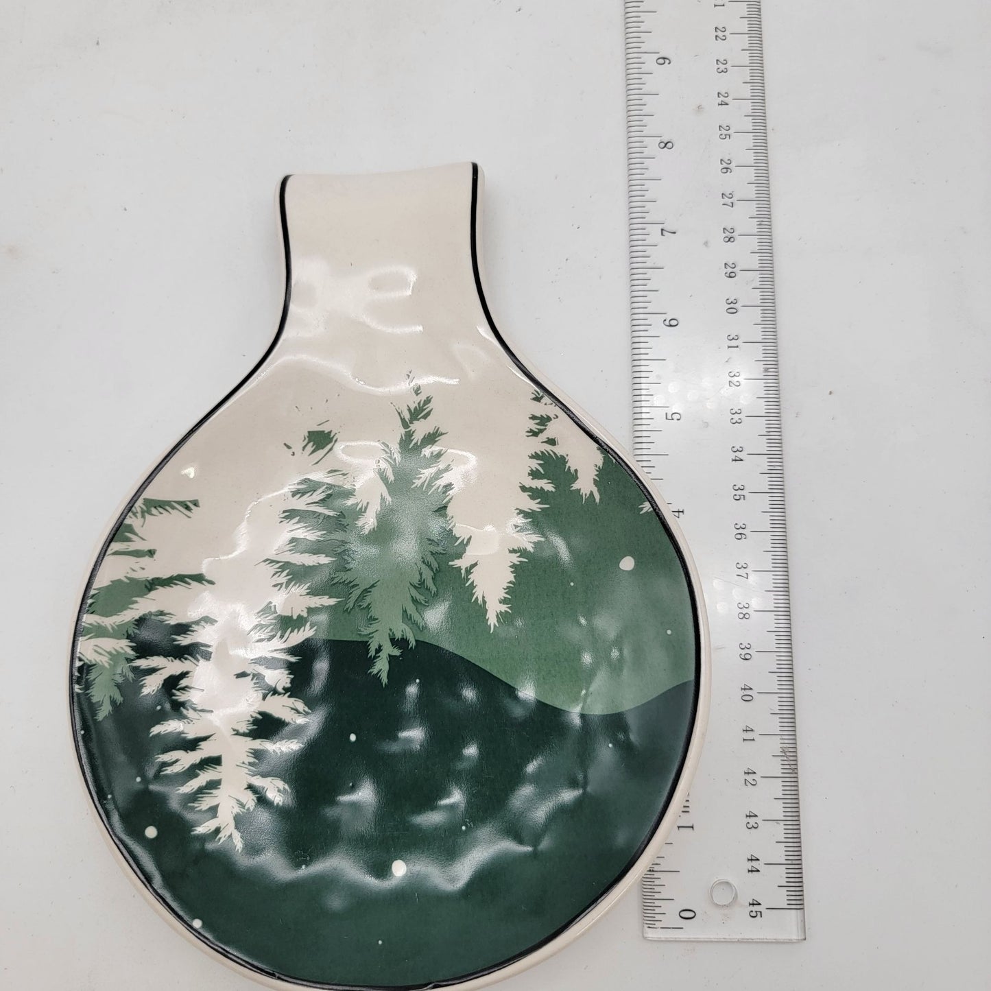 Home Expressions Ceramic Serving Platter With Misty Forest Design