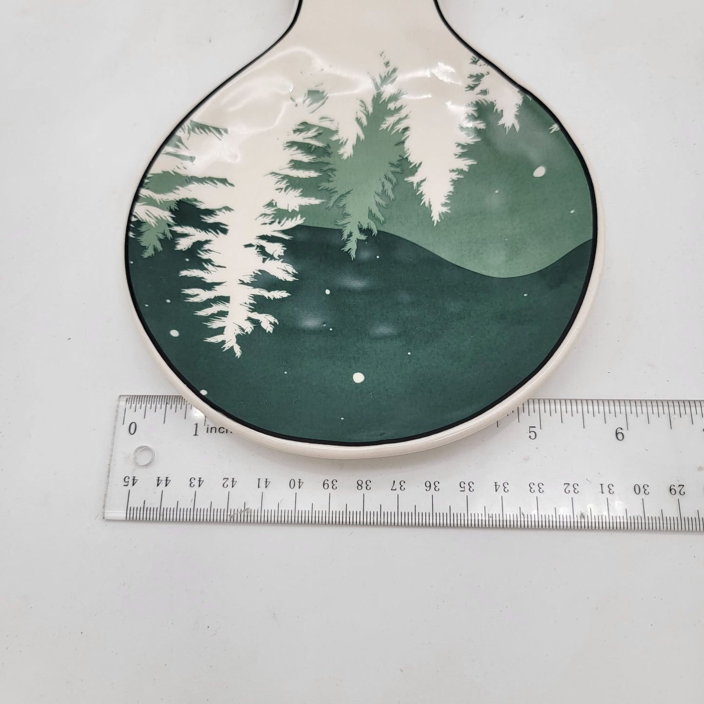 Home Expressions Ceramic Serving Platter With Misty Forest Design