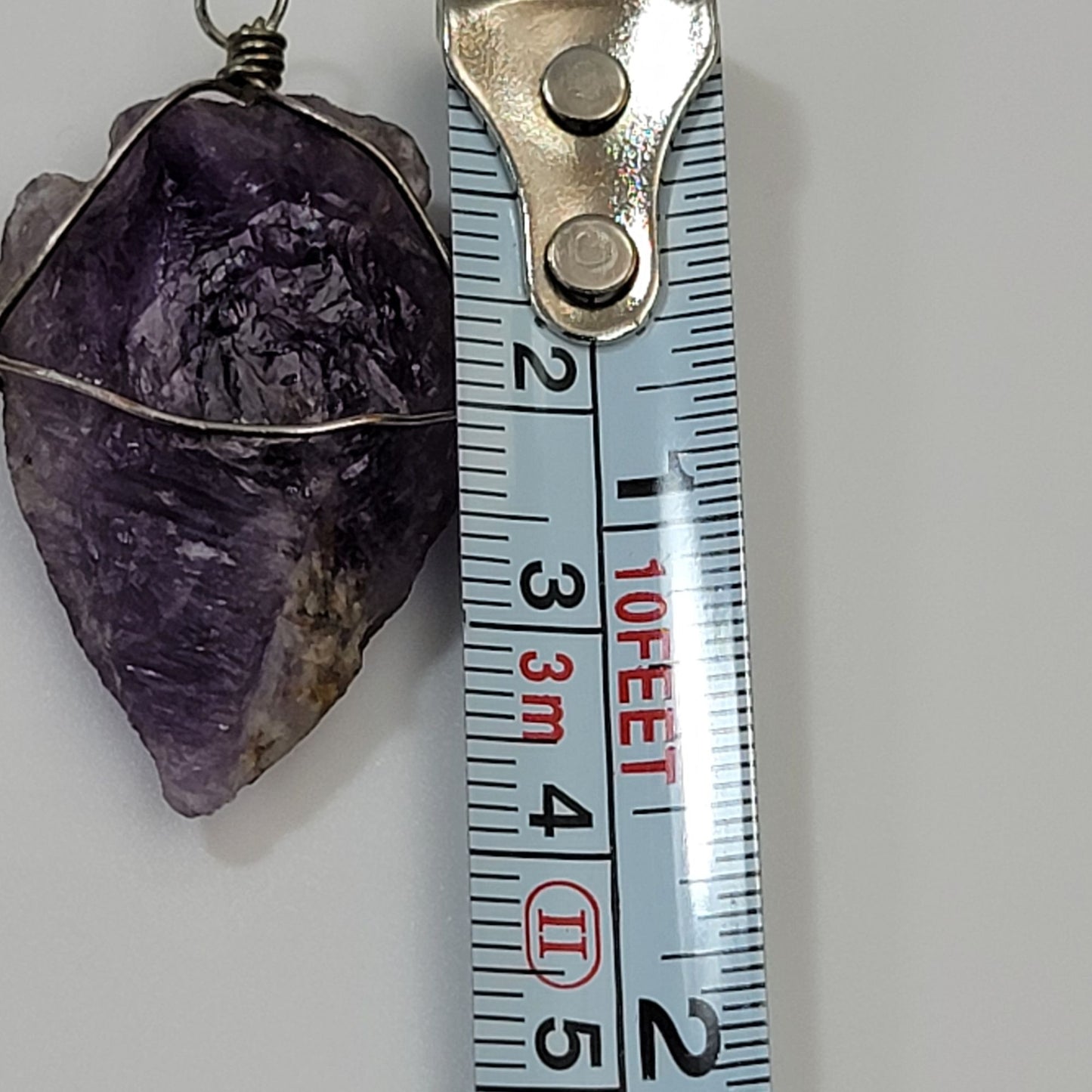 Artisan Wire Wrapped Raw Amethyst Crystal Pendant