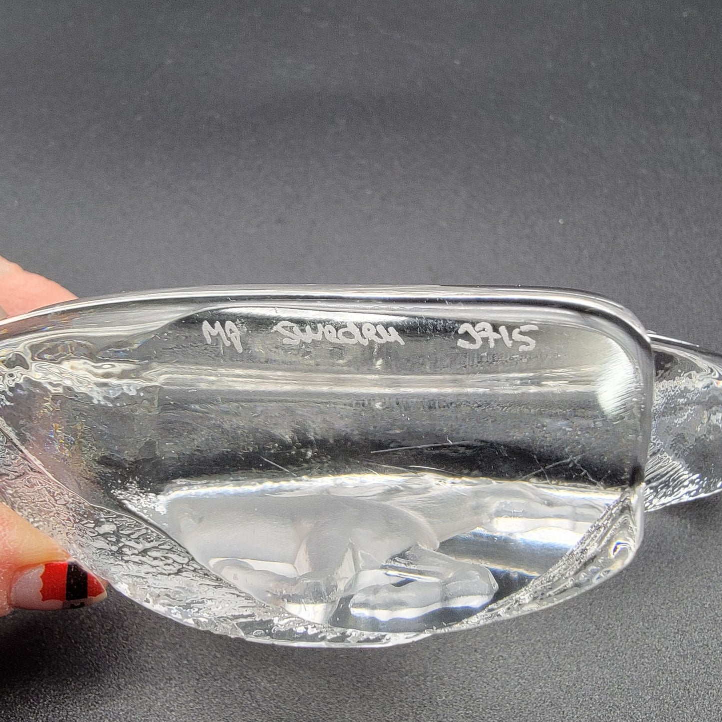 Matts Jonasson Maleras Crystal Running Horse Paperweight MJ Sweden 3715