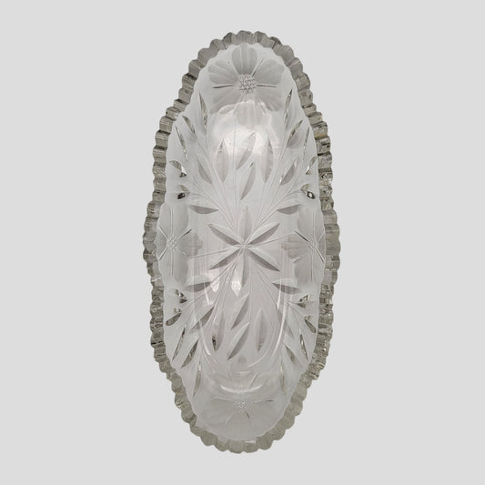 Antique American Brilliant Period Cut Glass Celery Dish Bowl