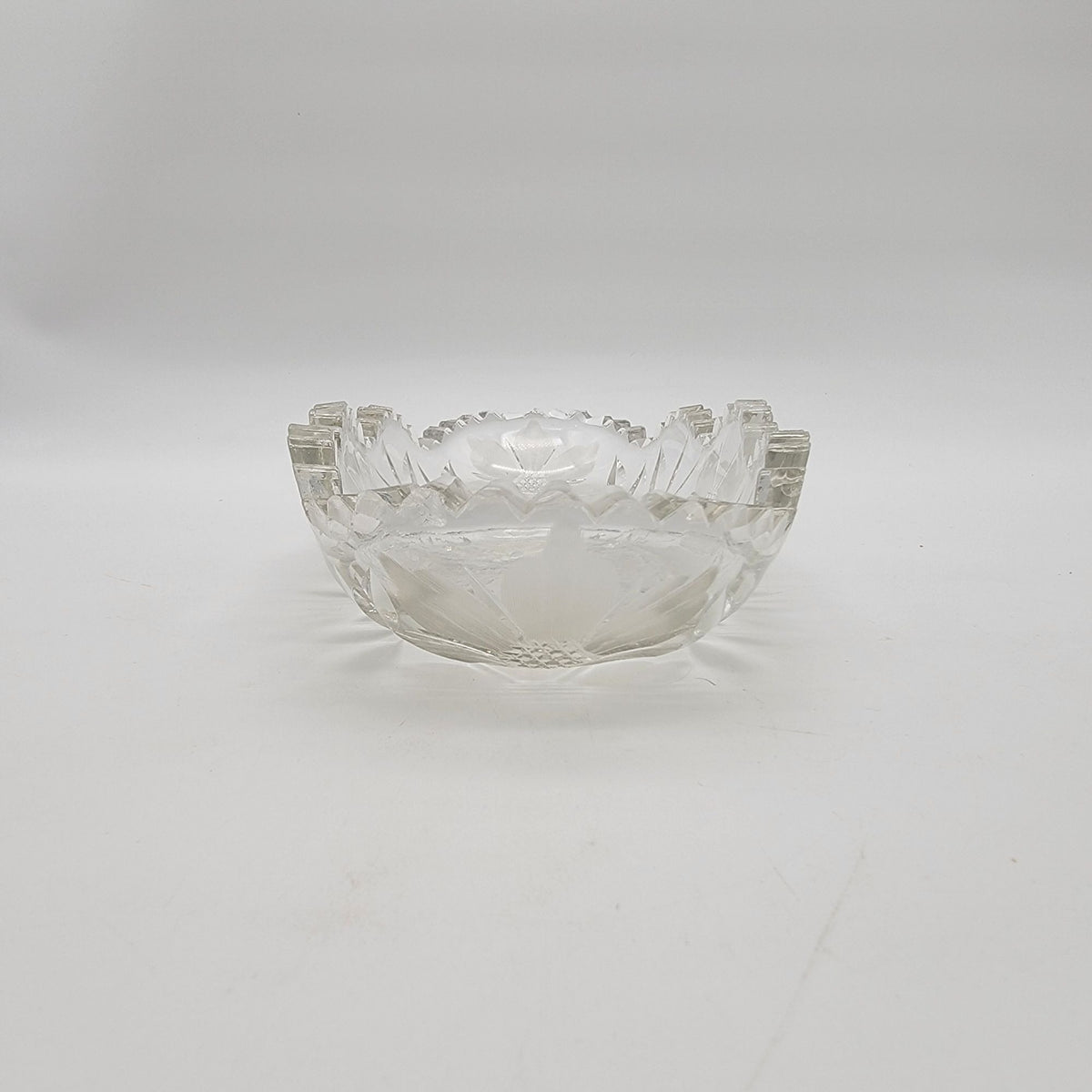 Antique American Brilliant Period Cut Glass Celery Dish Bowl