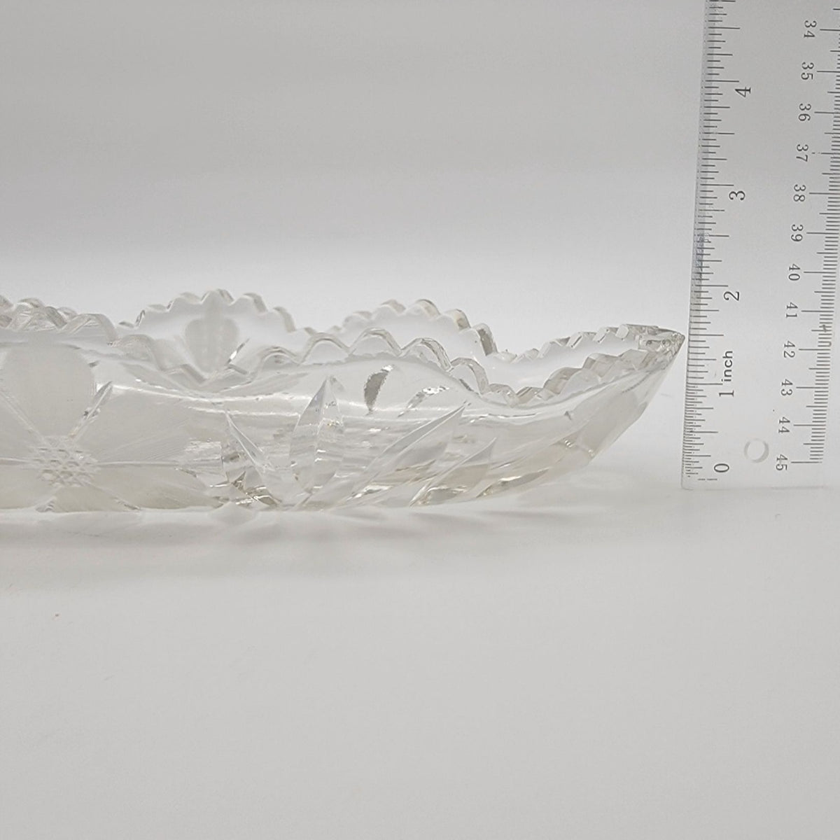 Antique American Brilliant Period Cut Glass Celery Dish Bowl