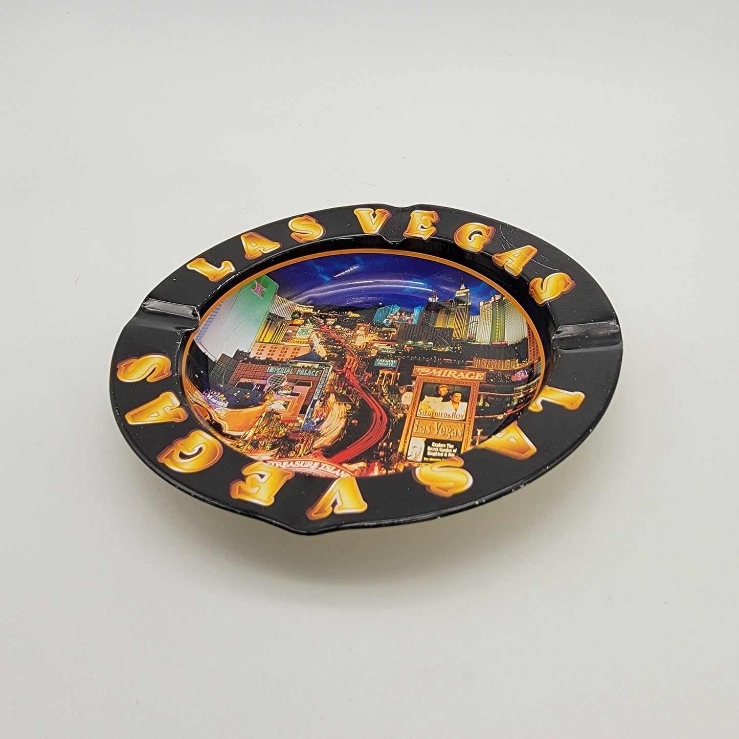 Vintage Las Vegas Strip Souvenir Tin Ashtray