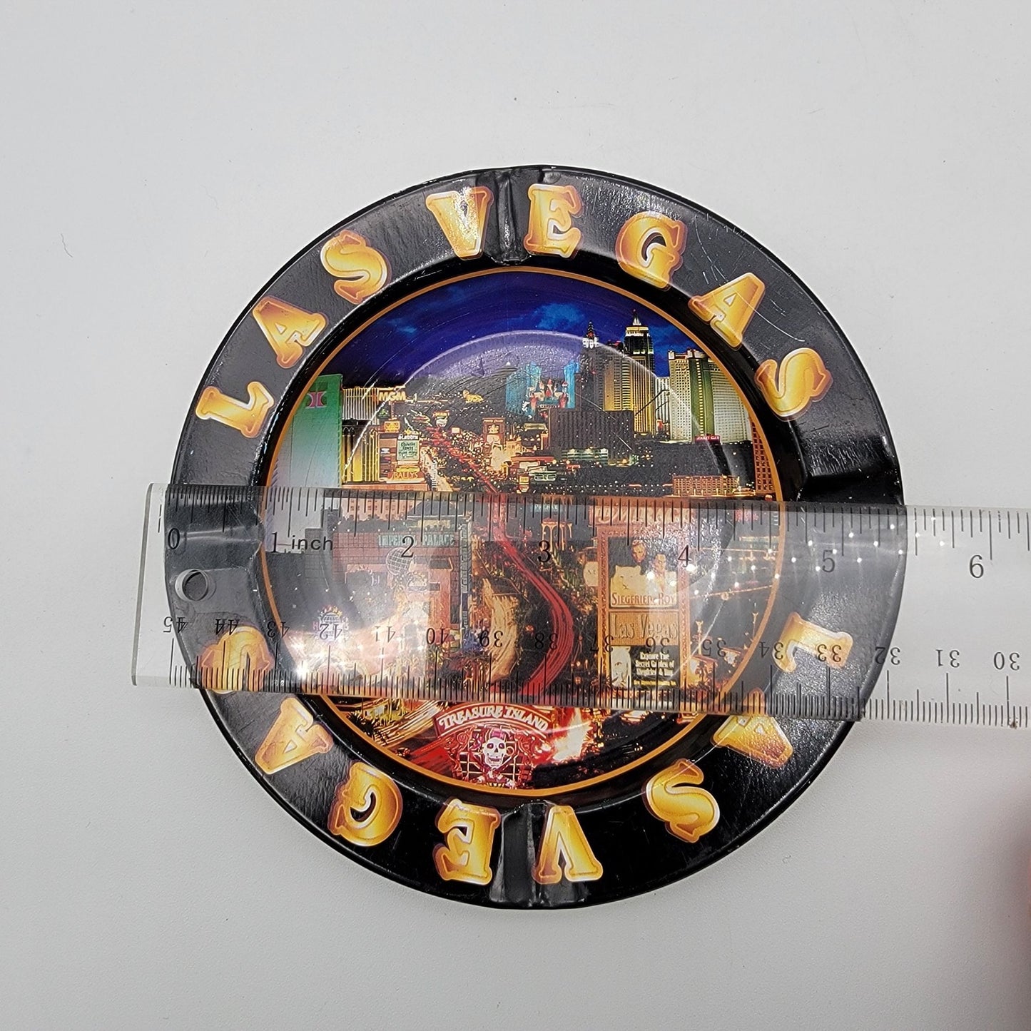 Vintage Las Vegas Strip Souvenir Tin Ashtray