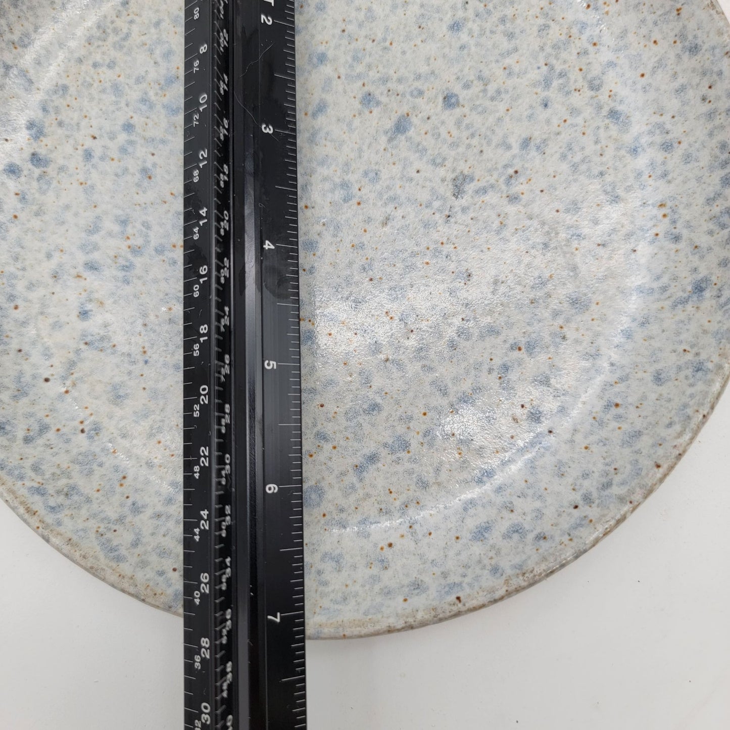 Denby-Langley Pottery Stoneware Plates Set Of 2 Blue Speckled Design