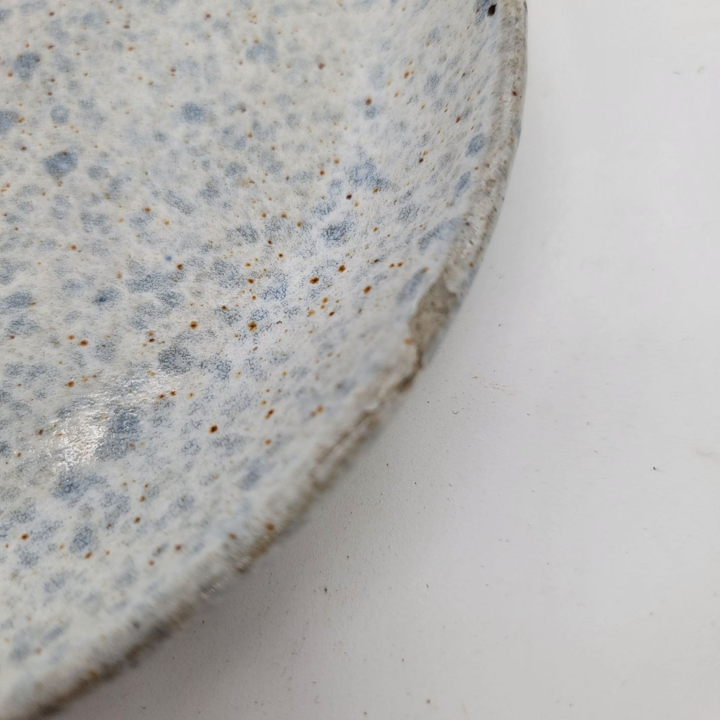 Denby-Langley Pottery Stoneware Plates Set Of 2 Blue Speckled Design