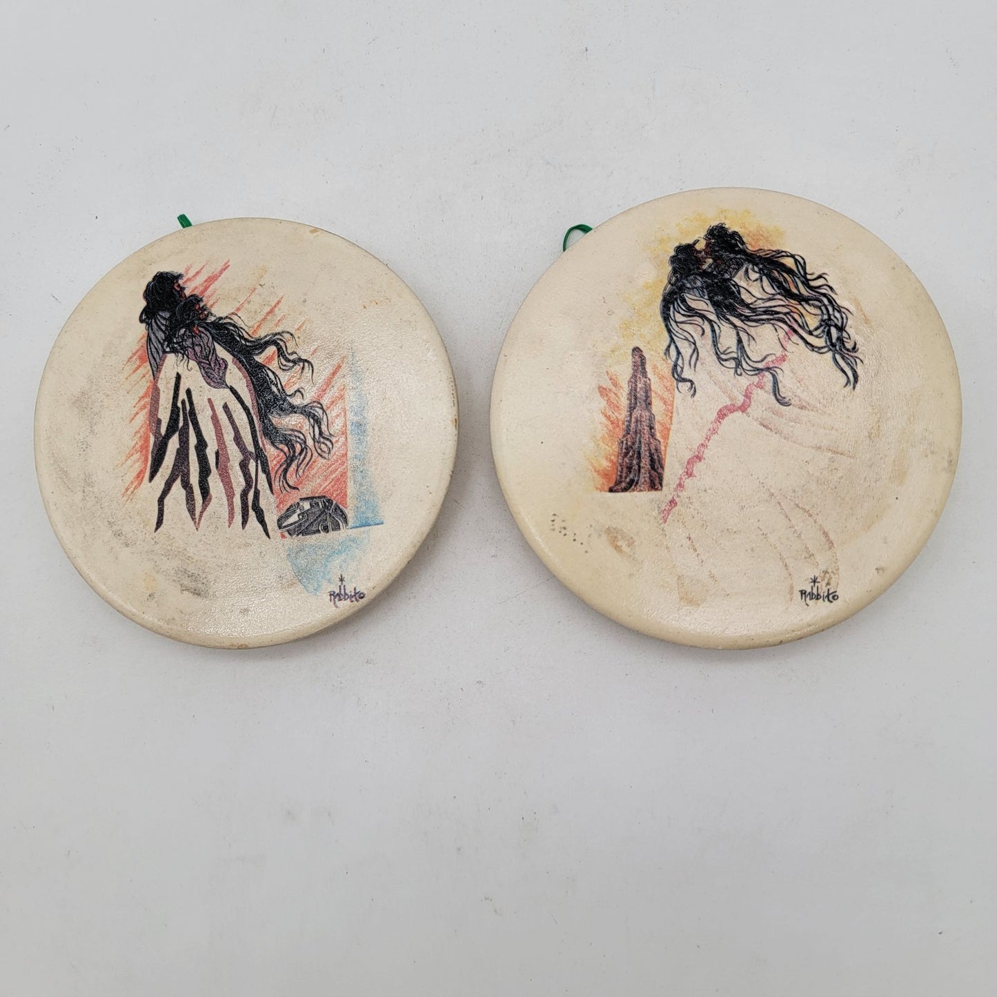 William B. Rabbit Native American Sandstone Coaster Set of 2