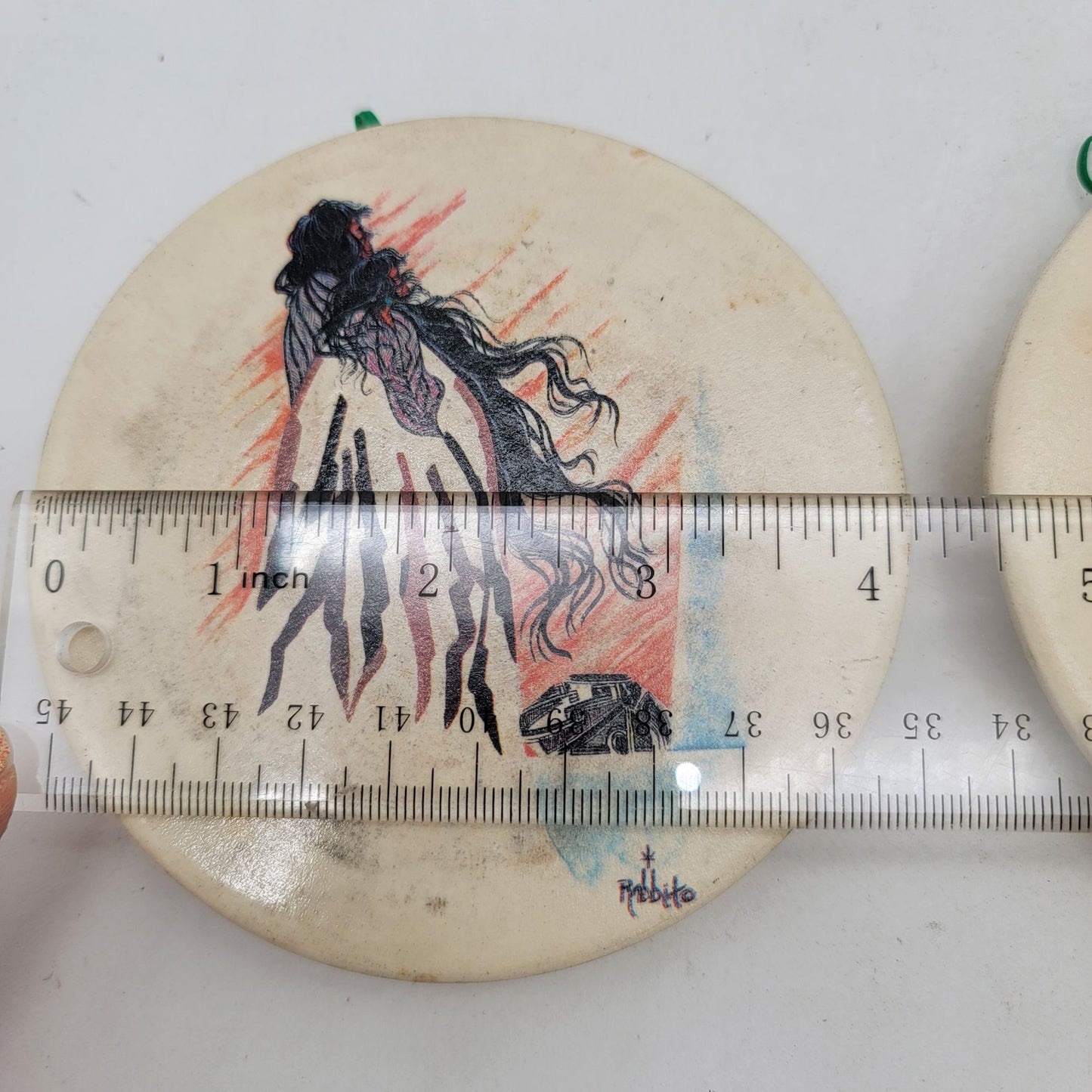 William B. Rabbit Native American Sandstone Coaster Set of 2