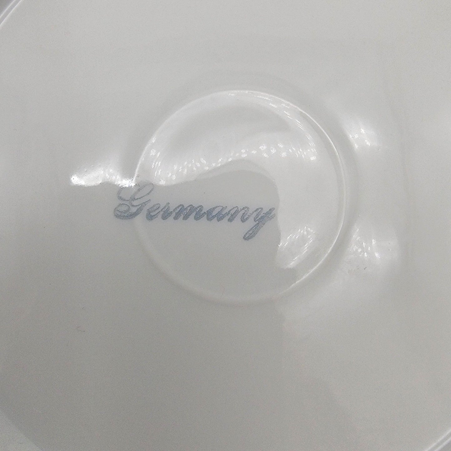 Vintage German Porcelain Bowl With Reticulated Lattice Rim Chintz Floral Pattern