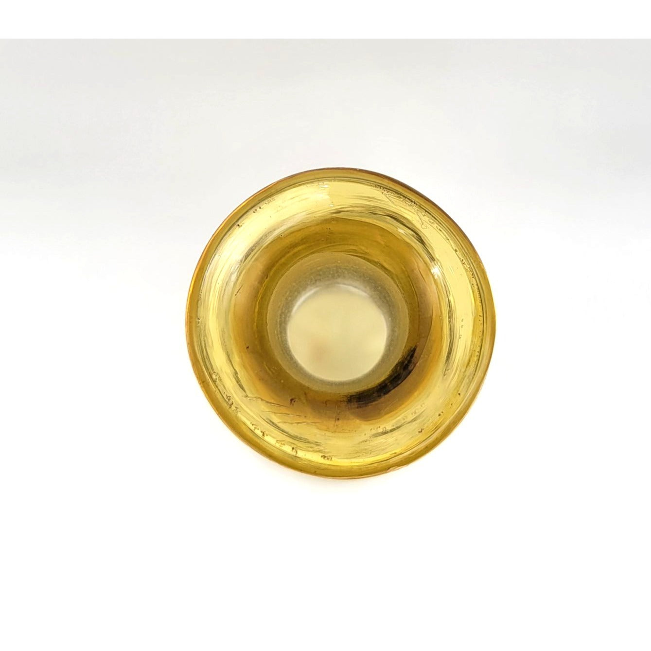 Bohemian Amber Cut-To-Clear Glass Decanter With Crystal Stopper