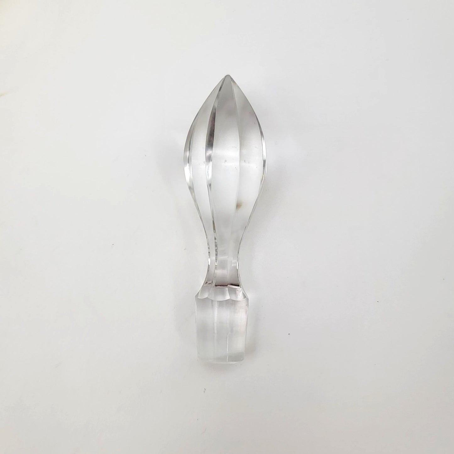 Bohemian Amber Cut-To-Clear Glass Decanter With Crystal Stopper