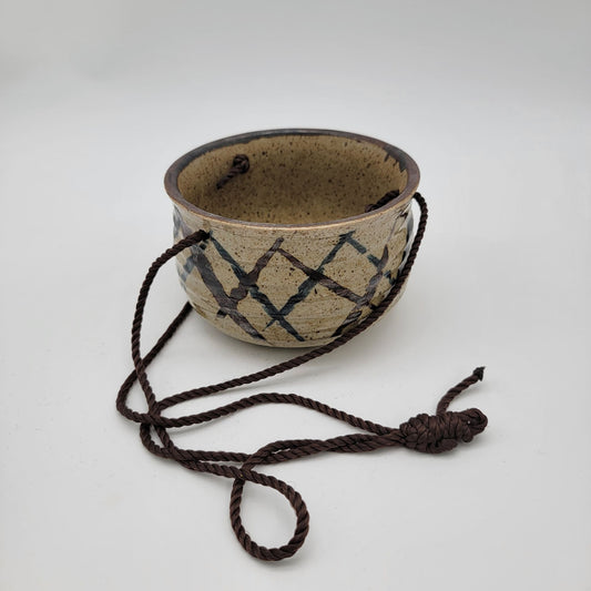 Vintage Japanese Stoneware Hanging Planter
