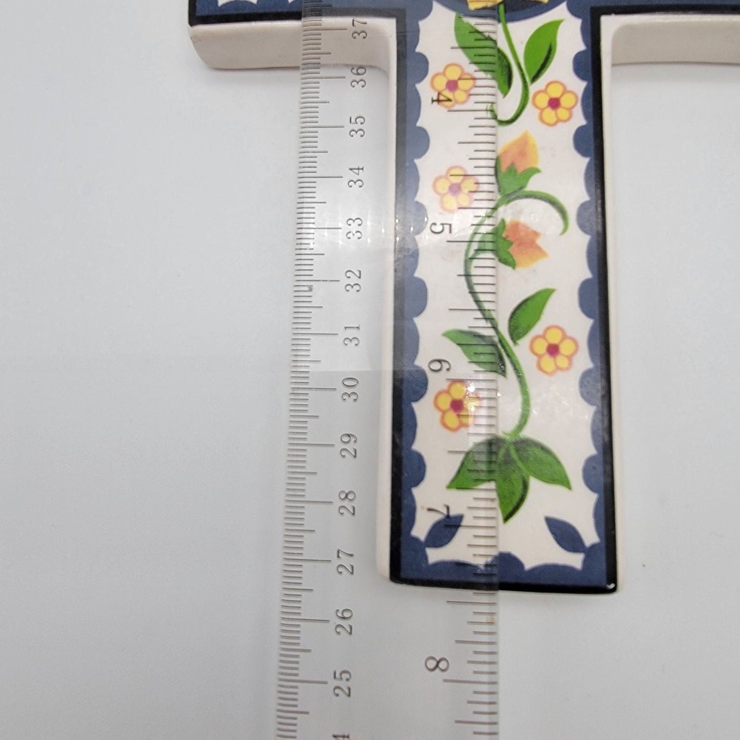 Hand-Painted Porcelain Cross Wall Hanging