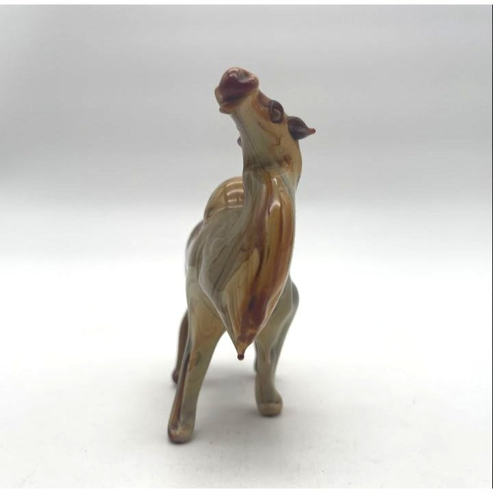 Vintage Carved Banded Onyx Marble Camel Figurine