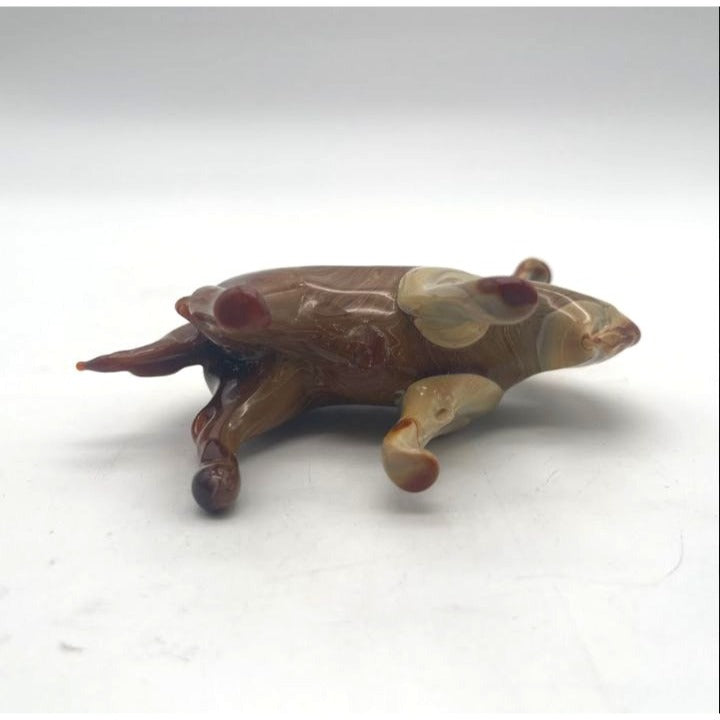 Vintage Carved Banded Onyx Marble Camel Figurine