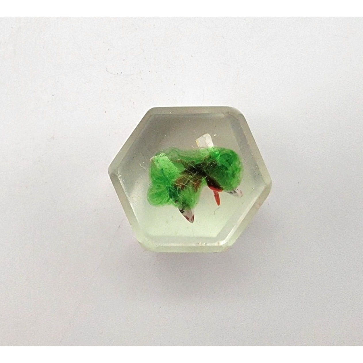 Pair Of Vintage 1930s Sulfide Glass Cube Paperweights With Birds
