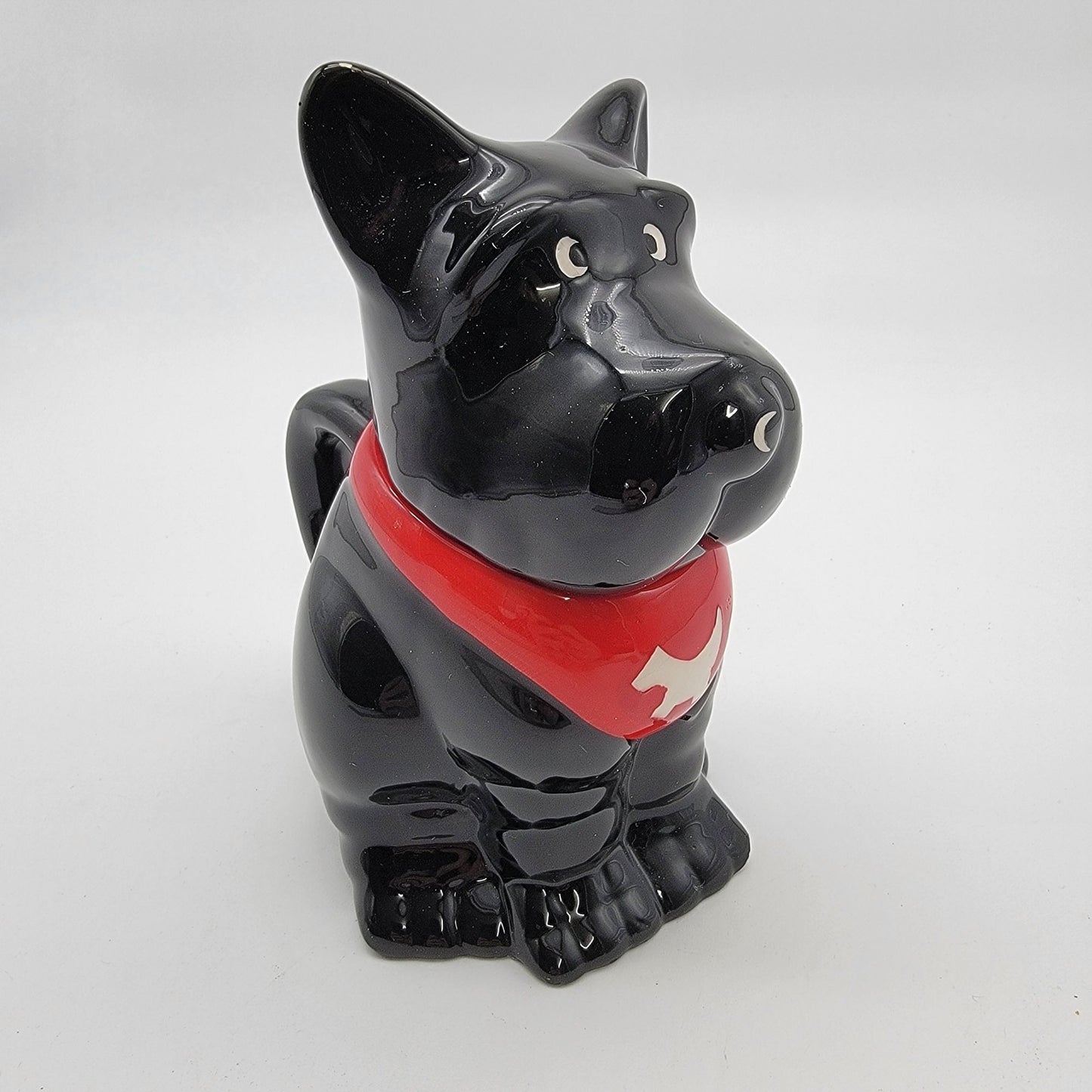 Scotty Dog Treat Jar With Red Collar & Removable Lid
