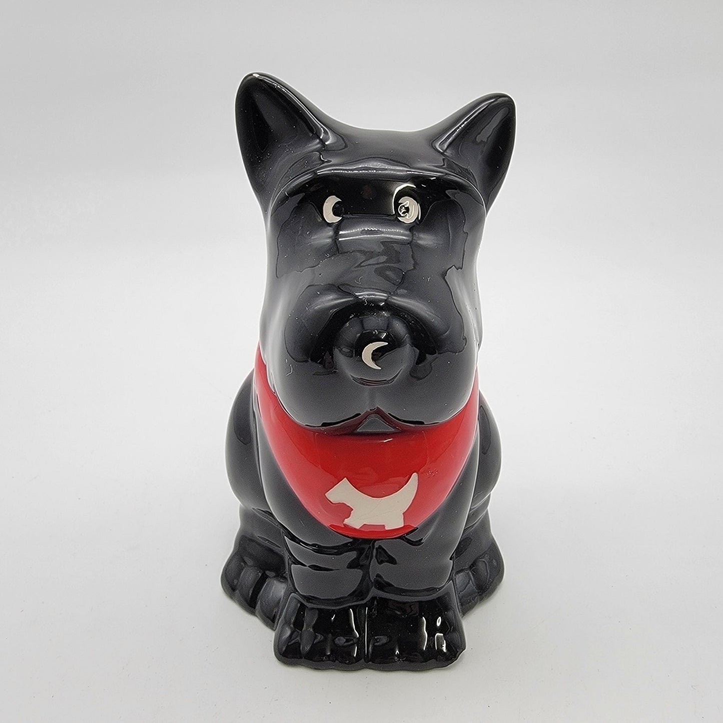 Scotty Dog Treat Jar With Red Collar & Removable Lid