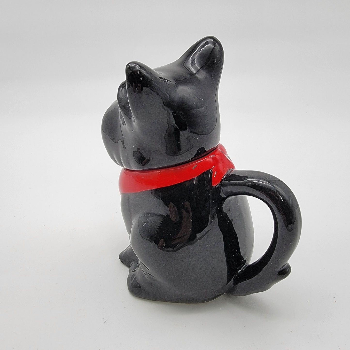 Scotty Dog Treat Jar With Red Collar & Removable Lid