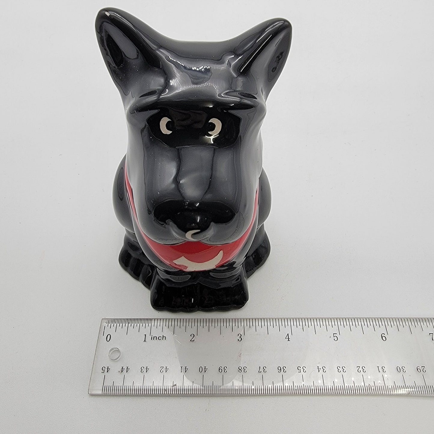 Scotty Dog Treat Jar With Red Collar & Removable Lid