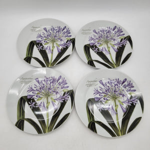 Purple Agapanthus Floral Porcelain Salad Plates Set Of 4 By 3AUM