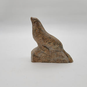 Vintage Inuit Carved Soapstone Seal Sculpture Signed Anton