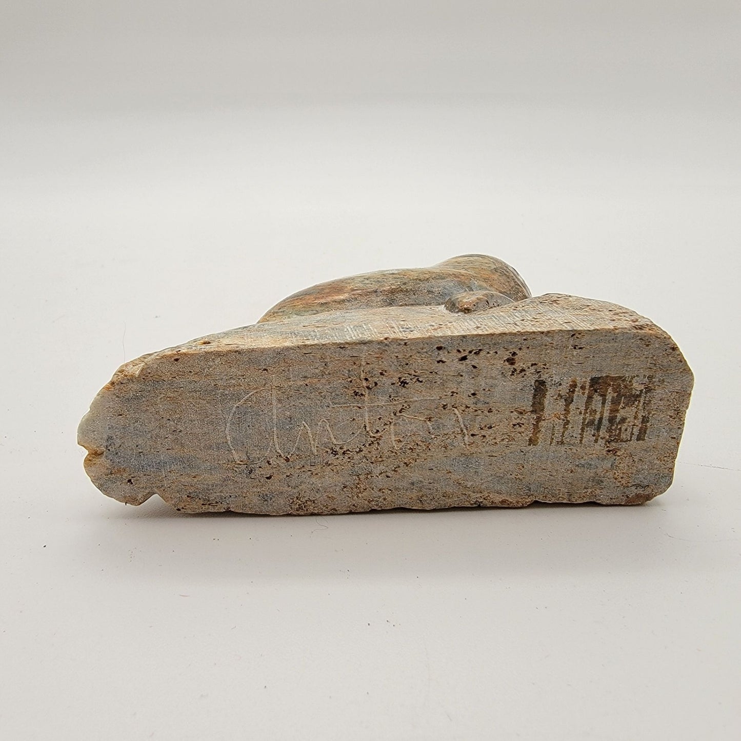 Vintage Inuit Carved Soapstone Seal Sculpture Signed Anton