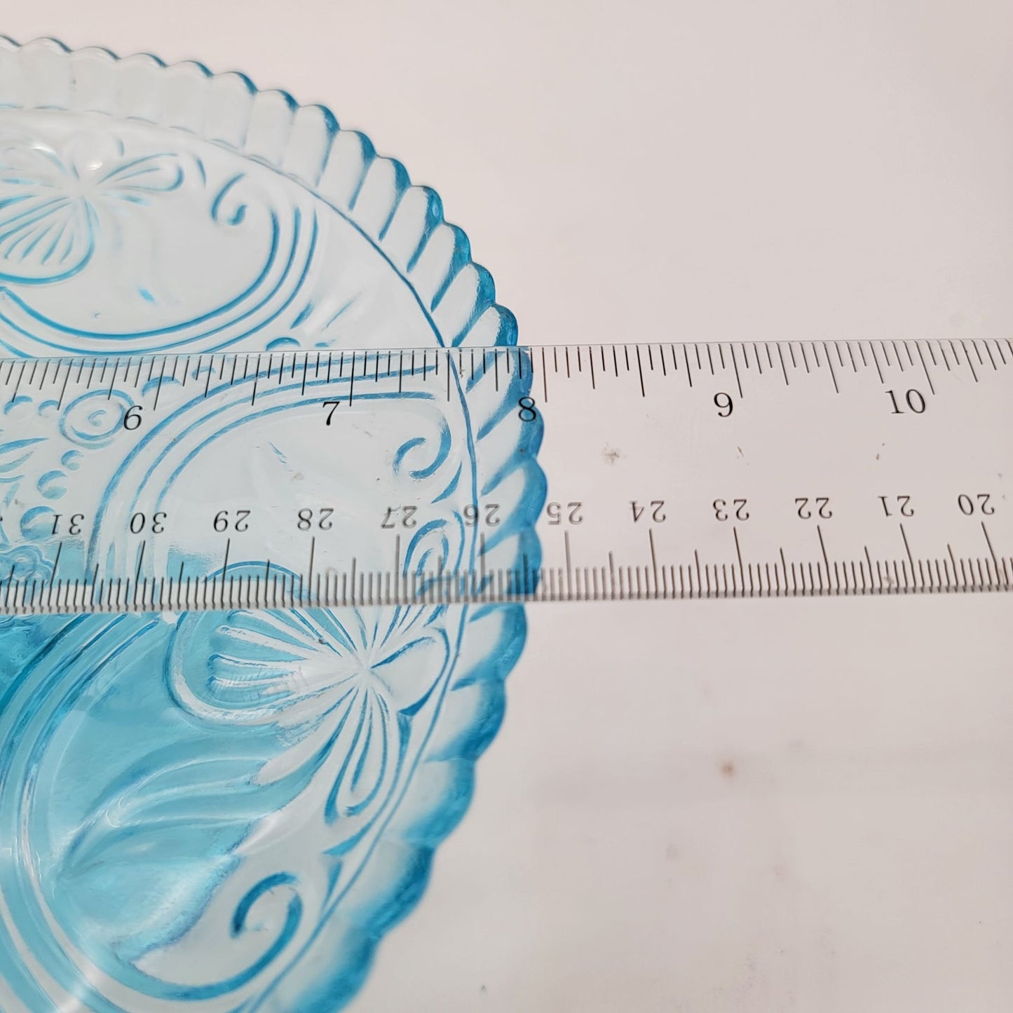 Vintage Blue Glass Pedestal Cake Stand