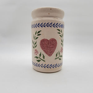 Crock Shop Stoneware Utensil Holder Heart & Floral