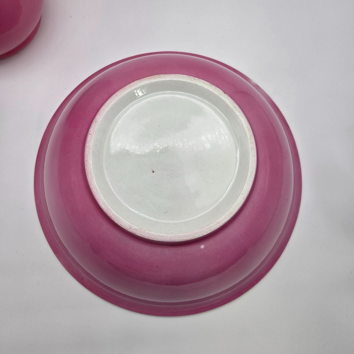 Antique Art Nouveau Pink Pitcher & Wash Basin Bowl Set