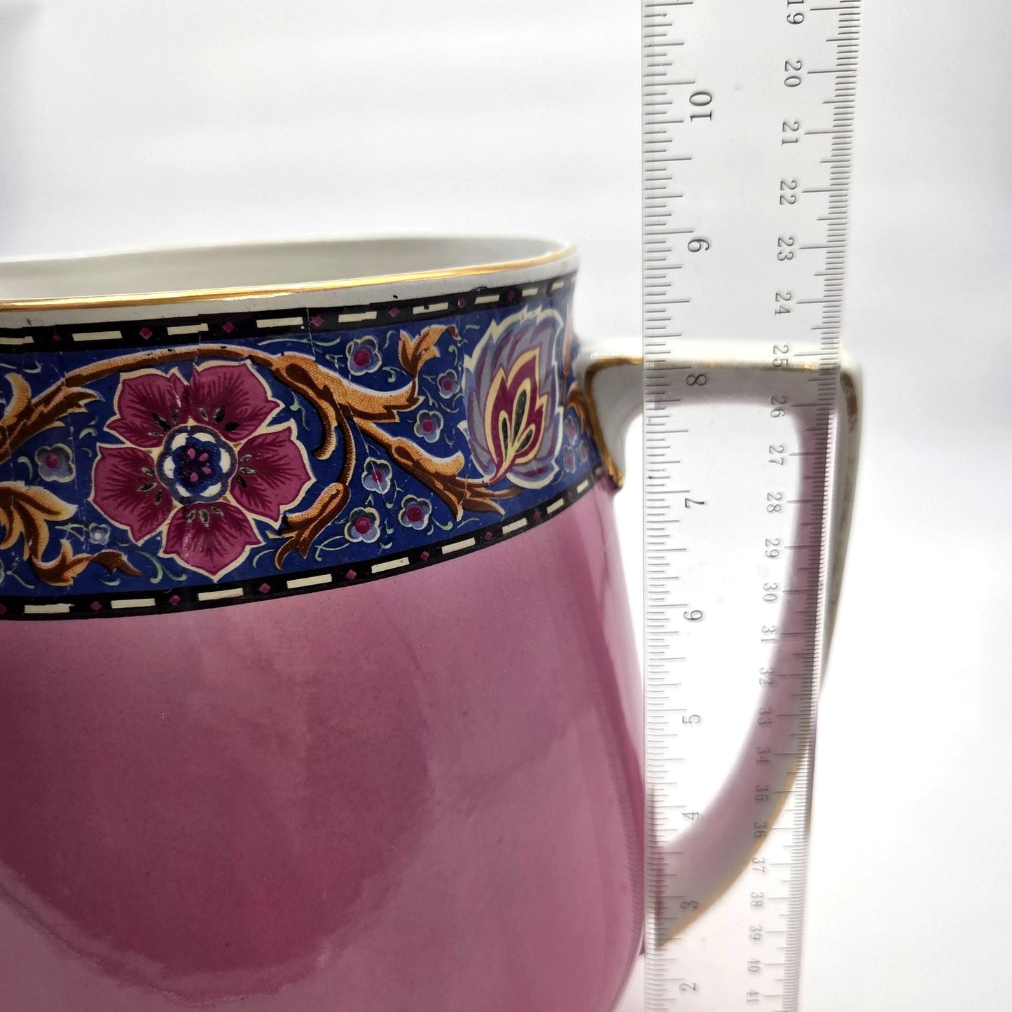Antique Art Nouveau Pink Pitcher & Wash Basin Bowl Set
