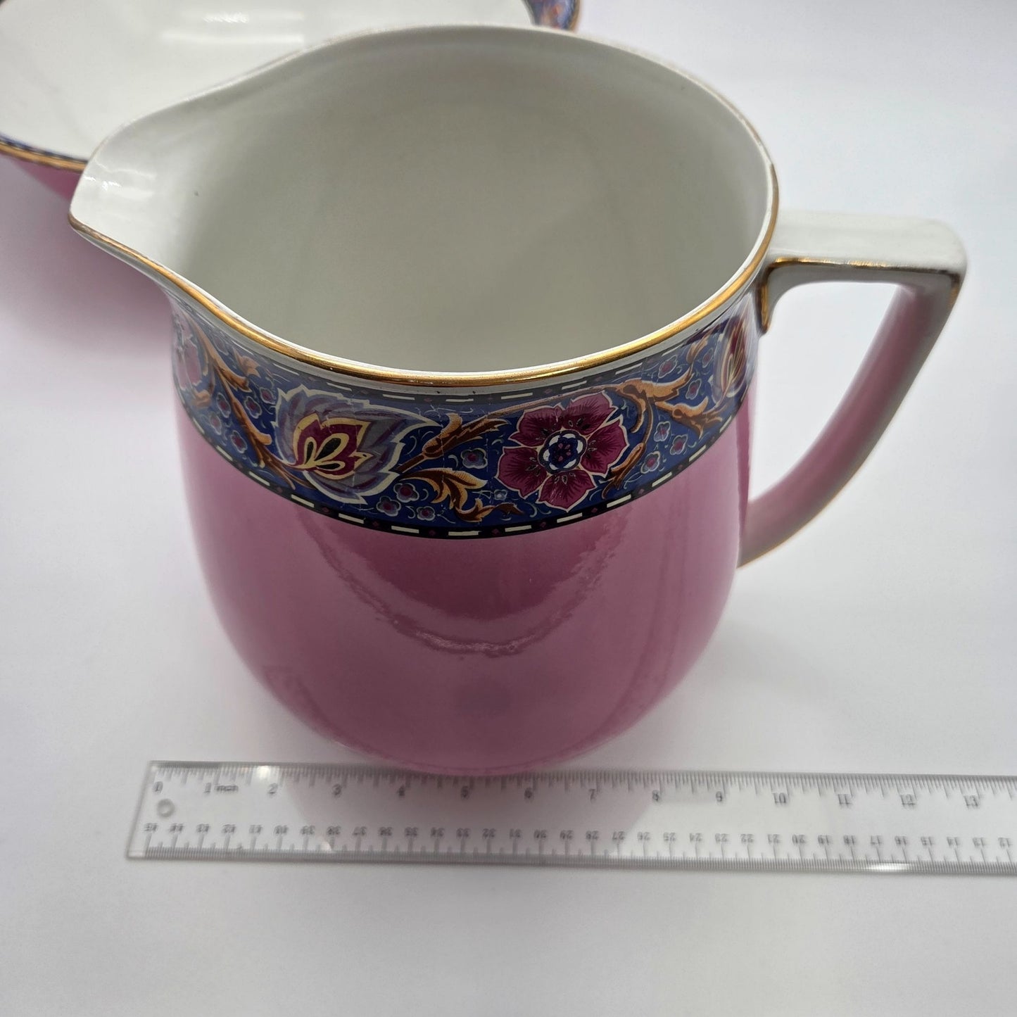 Antique Art Nouveau Pink Pitcher & Wash Basin Bowl Set