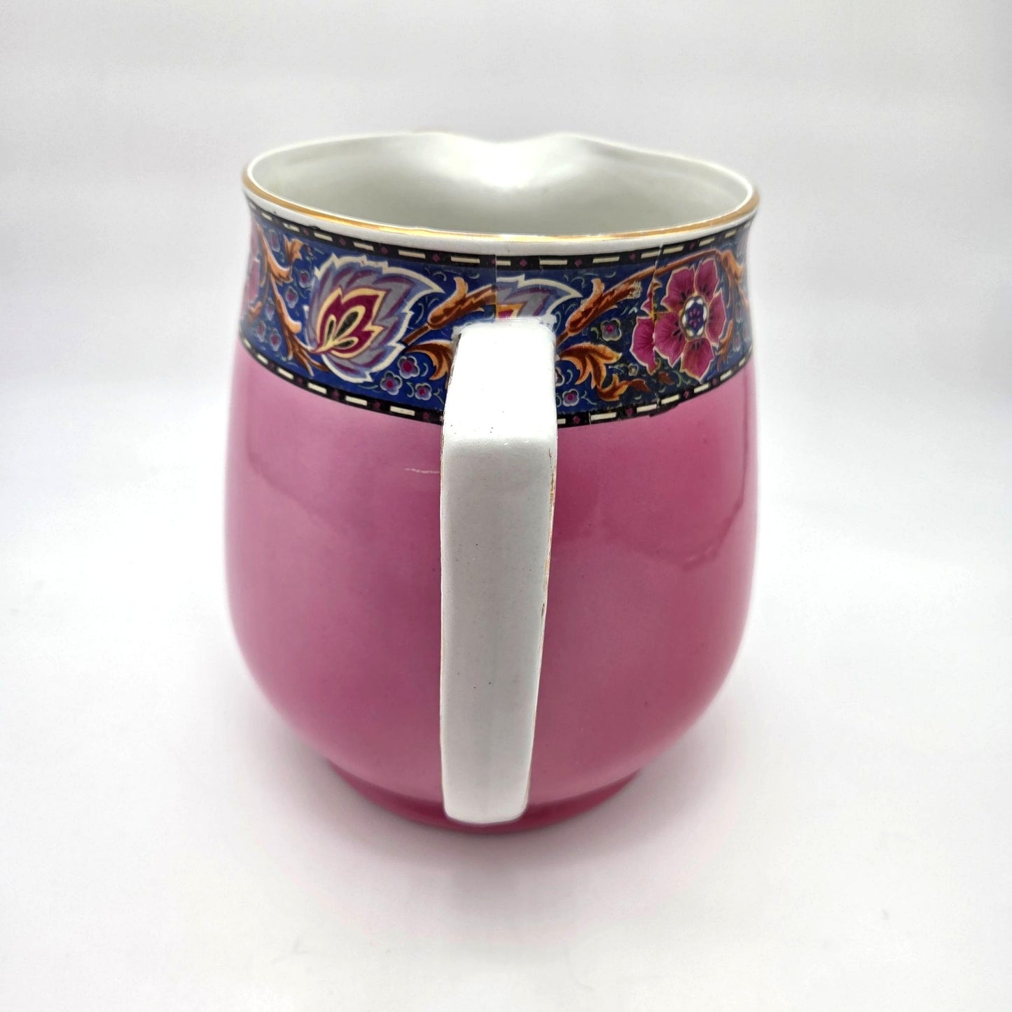 Antique Art Nouveau Pink Pitcher & Wash Basin Bowl Set