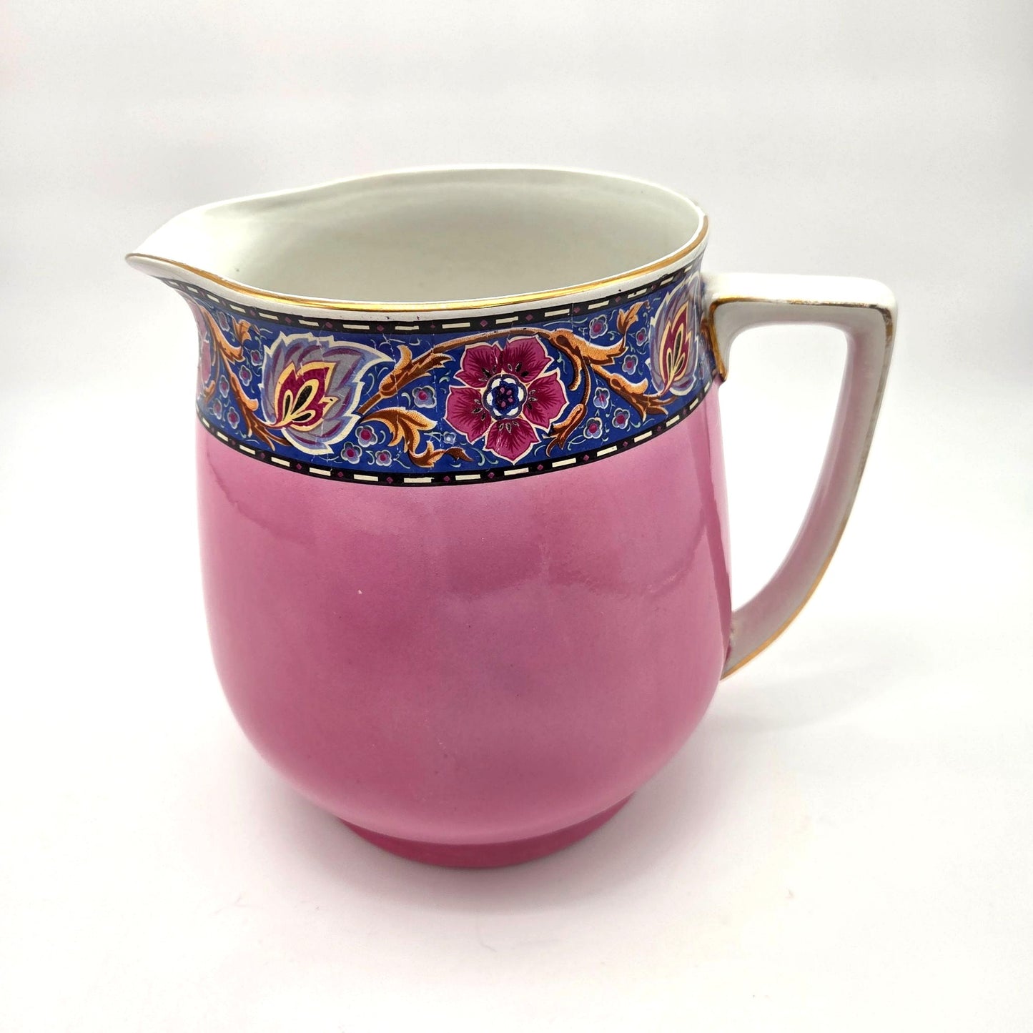 Antique Art Nouveau Pink Pitcher & Wash Basin Bowl Set