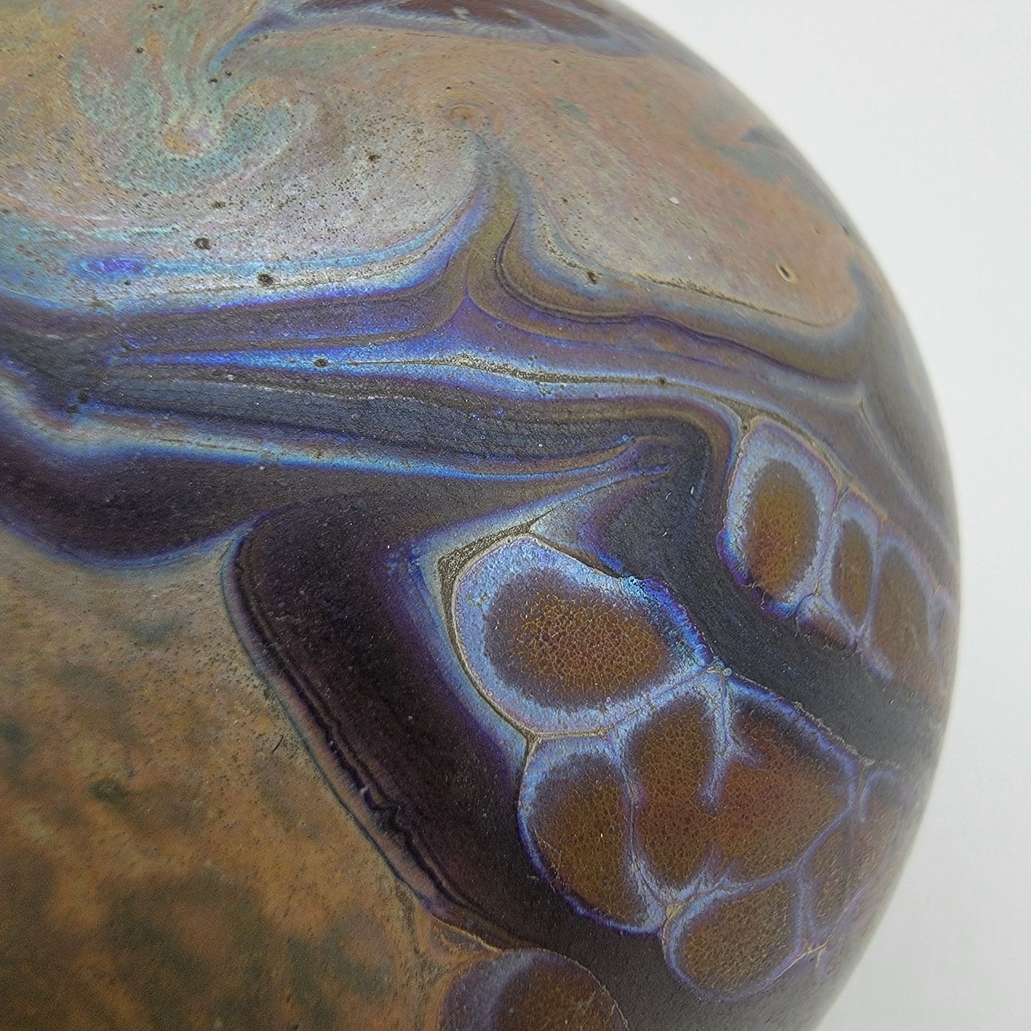 Signed Double Layer Iridescent Art Glass Paperweight