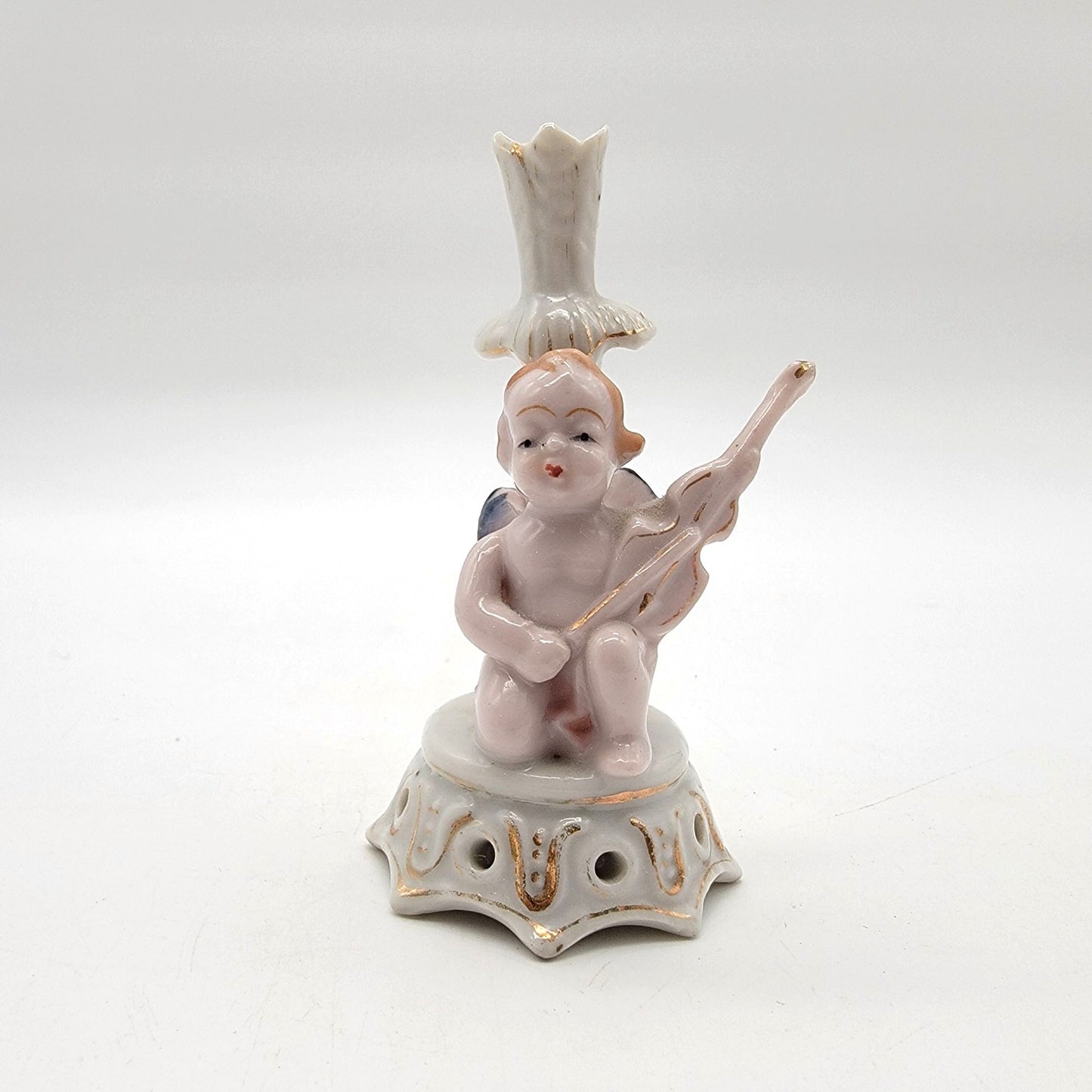 Vintage Occupied Japan Porcelain Cherub Vase
